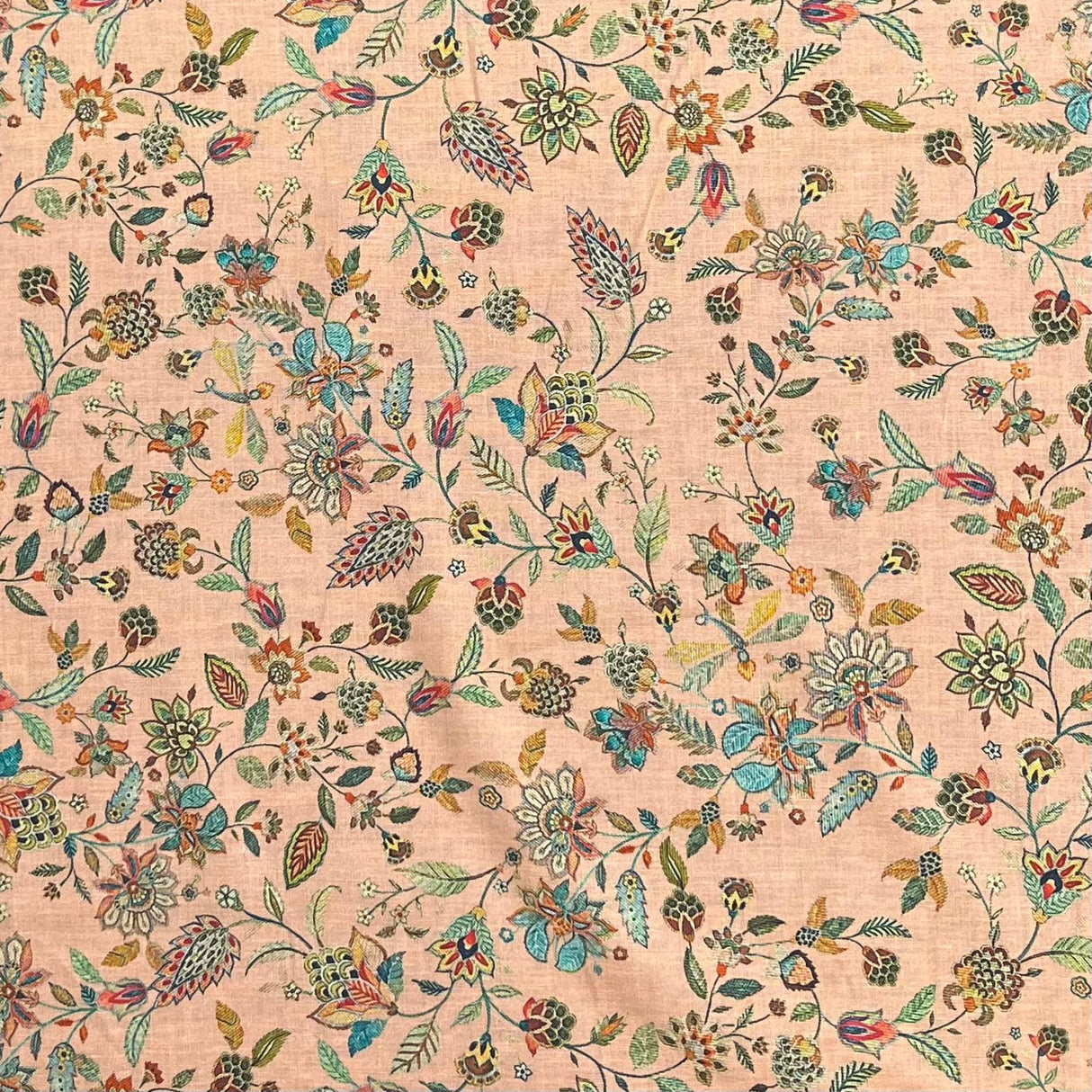 Pound A Metre Per Metre Luxury Dressmaking 100% Digital Printed Cotton Lawn- 55" (Light Orange)
