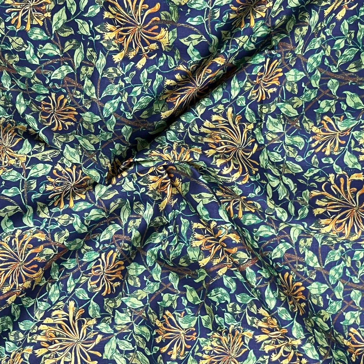 Pound A Metre Per Metre Luxury Dressmaking 100% Digital Printed Cotton Lawn- 55" (Night Garden)