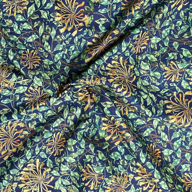 Pound A Metre Per Metre Luxury Dressmaking 100% Digital Printed Cotton Lawn- 55" (Night Garden)
