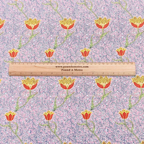 Pound A Metre Per Metre Luxury Dressmaking 100% Digital Printed Cotton Lawn- 55" (Pink)