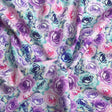 Pound A Metre Per Metre Luxury Dressmaking 100% Digital Printed Cotton Lawn- 55" (Purple Floral)