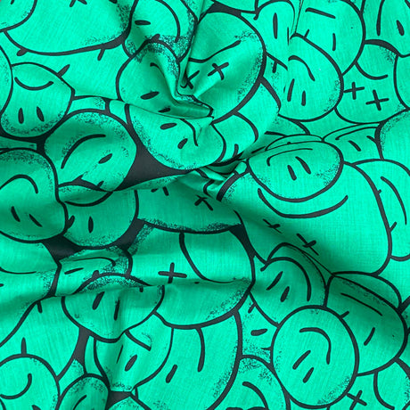 Pound A Metre Per Metre Per Metre Luxury Dressmaking 100% Digital Printed Cotton Lawn- 55" (Smile)