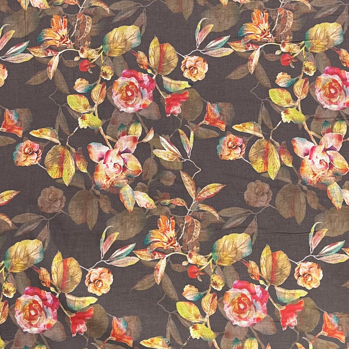 Pound A Metre Per Metre Luxury Dressmaking 100% Digital Printed Cotton Lawn- 55" (Spring Floral)