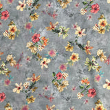 Pound A Metre Per Metre Luxury Dressmaking 100% Digital Printed Cotton Lawn- 55" (Stone Garden)