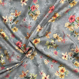 Pound A Metre Per Metre Luxury Dressmaking 100% Digital Printed Cotton Lawn- 55" (Stone Garden)