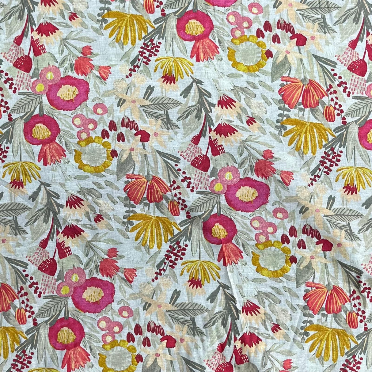 Pound A Metre Per Metre Luxury Dressmaking 100% Digital Printed Cotton Lawn- 55" (Summer Floral)