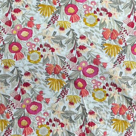 Pound A Metre Per Metre Luxury Dressmaking 100% Digital Printed Cotton Lawn- 55" (Summer Floral)