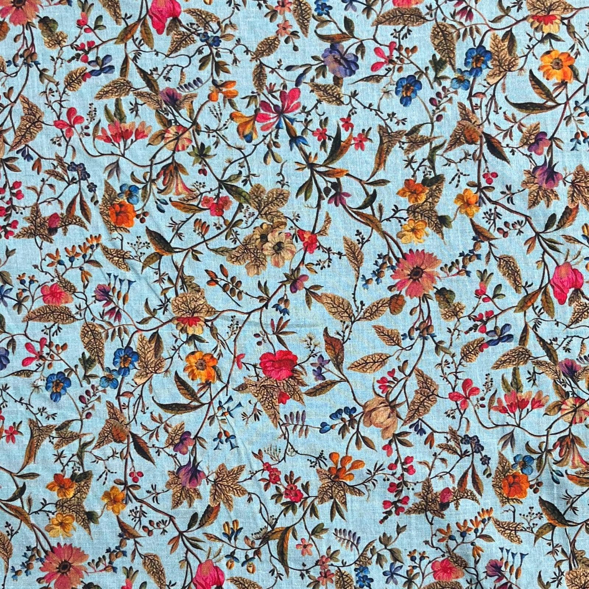 Pound A Metre Per Metre Luxury Dressmaking 100% Digital Printed Cotton Lawn- 55" (Winter Floral)