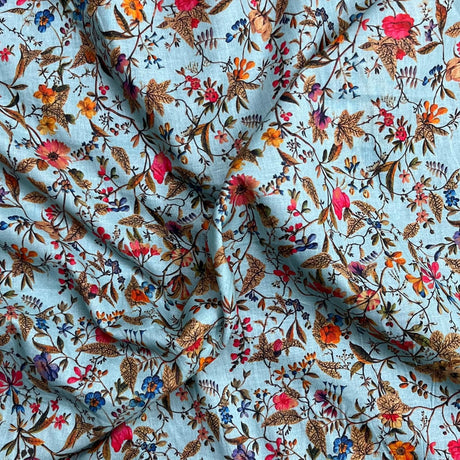 Pound A Metre Per Metre Luxury Dressmaking 100% Digital Printed Cotton Lawn- 55" (Winter Floral)