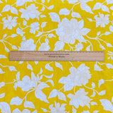 Pound A Metre Per Metre Luxury Dressmaking 100% Digital Printed Cotton Lawn- 55" (Yellow)