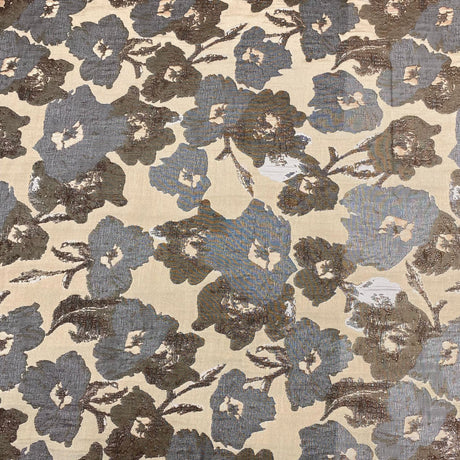 Pound A Metre Per Metre Per Metre Luxury Floral Brocade- 55” Wide (Beige Floral)