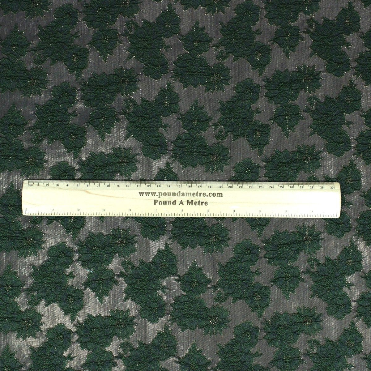 Per Metre Luxury Floral Brocade- 55” Wide (Bottle & Bronze Floral) - Pound A Metre