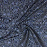 Pound A Metre Per Metre Per Metre Luxury Floral Brocade- 55” Wide (Navy & Black Floral)