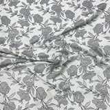 Pound A Metre Per Metre Per Metre Luxury Floral Brocade- 55” Wide (Silver Floral)