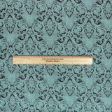 Per Metre Luxury Floral Brocade- 55” Wide (Turquoise & Black Baroque) - Pound A Metre