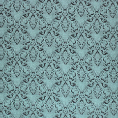 Per Metre Luxury Floral Brocade- 55” Wide (Turquoise & Black Baroque) - Pound A Metre
