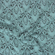 Pound A Metre Per Metre Per Metre Luxury Floral Brocade- 55” Wide (Turquoise & Black Baroque)