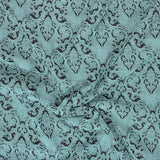 Pound A Metre Per Metre Per Metre Luxury Floral Brocade- 55” Wide (Turquoise & Black Baroque)