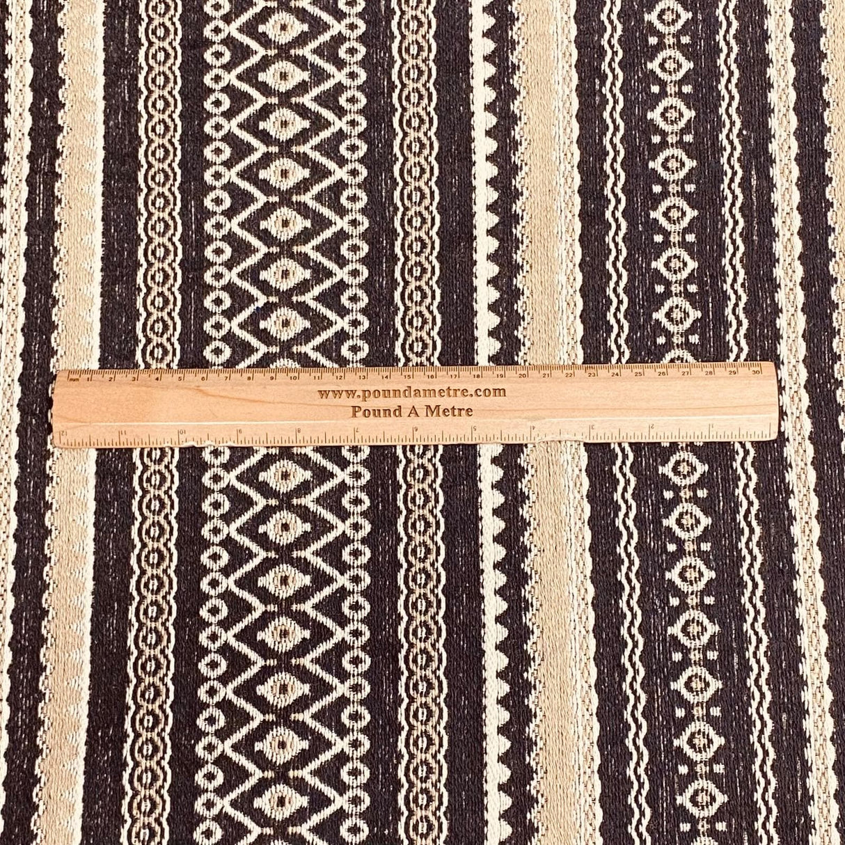 Pound A Metre Per Metre Luxury Printed canvas - 55'' Wide - (Black & Gold)