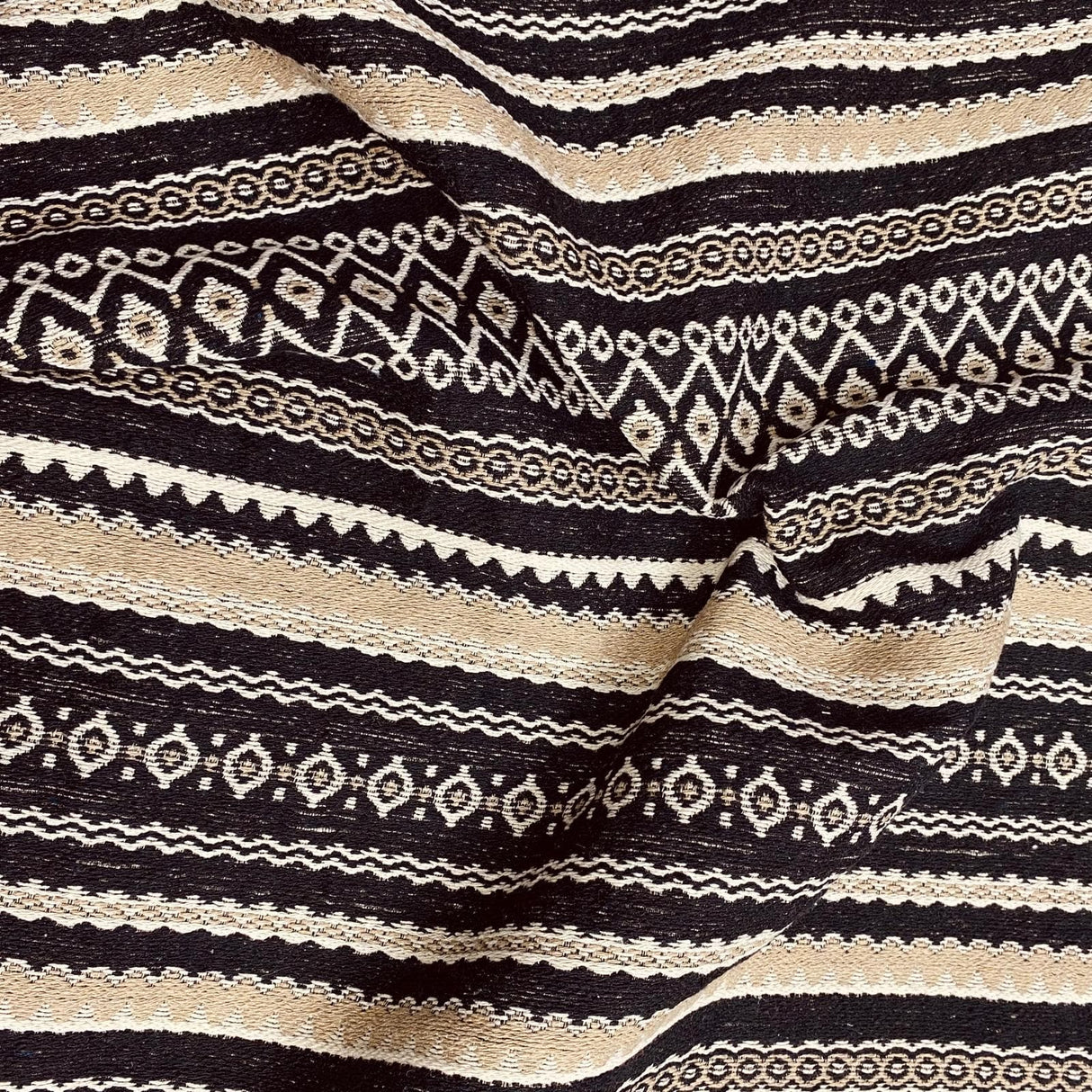 Pound A Metre Per Metre Luxury Printed canvas - 55'' Wide - (Black & Gold)