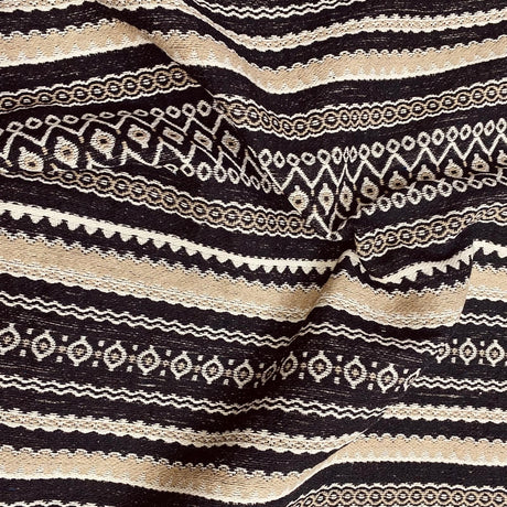 Pound A Metre Per Metre Luxury Printed canvas - 55'' Wide - (Black & Gold)