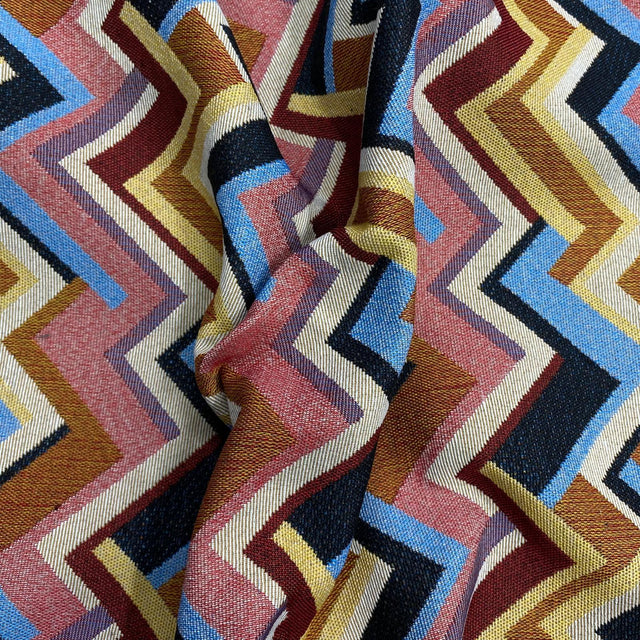Pound A Metre Per Metre Luxury Printed canvas - 55'' Wide - (Zigzag Multicolour)