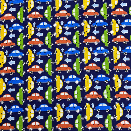 Pound A Metre Per Metre Luxury Printed Cotton – 45" Wide- (Cars) (EOL)