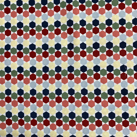 Pound A Metre Per Metre Luxury Printed Cotton – 45" Wide- (Hexagon Mirror) (EOL)