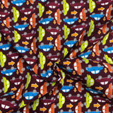 Pound A Metre Per Metre Luxury Printed Cotton – 45" Wide- (Maroon Cars) (EOL)