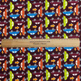 Pound A Metre Per Metre Luxury Printed Cotton – 45" Wide- (Maroon Cars) (EOL)