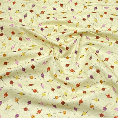 Pound A Metre Per Metre Per Metre Luxury Printed Quilting Cotton -(Custard) (Autumn Sale)