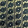 Pound A Metre Per Metre, Metallic Trimming, 25mm Wide (Black Floral)