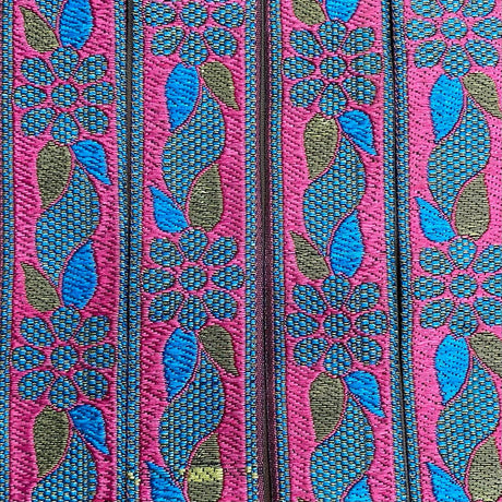 Pound A Metre Per Metre, Metallic Trimming, 25mm Wide (Cerise & Blue)