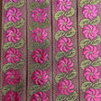 Pound A Metre Per Metre, Metallic Trimming, 25mm Wide (Cerise Floral)