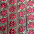 Pound A Metre Per Metre, Metallic Trimming, 25mm Wide (Maroon Flower)
