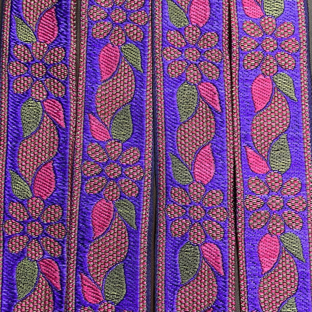 Pound A Metre Per Metre, Metallic Trimming, 25mm Wide (Purple & Cerise)