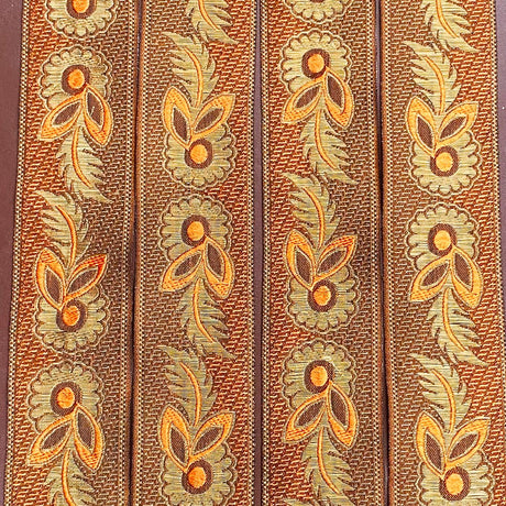 Pound A Metre Per Metre, Metallic Trimming, 45mm Wide (Orange & Gold)