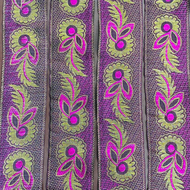 Pound A Metre Per Metre, Metallic Trimming, 45mm Wide (Purple & Gold)