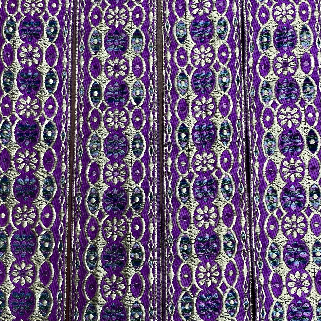 Pound A Metre Per Metre, Metallic Trimming, 45mm Wide (Purple & Light Gold)
