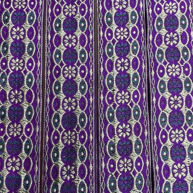 Pound A Metre Per Metre, Metallic Trimming, 45mm Wide (Purple & Light Gold)