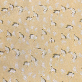 Pound A Metre Per Metre Per Metre Oriental Gold Foil Printed Cotton - 55" Wide (Cream Swan)