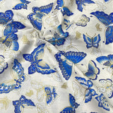 Pound A Metre Per Metre Per Metre Oriental Gold Foil Printed Cotton - 55" Wide (Ivory Butterfly)