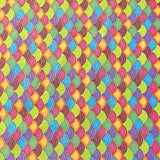 Pound A Metre Per Metre Per Metre Oriental Gold Foil Printed Cotton - 55" Wide (Multicolour Waves)