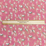 Pound A Metre Per Metre Per Metre Oriental Gold Foil Printed Cotton - 55" Wide (Pink Swan)
