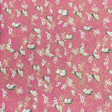 Pound A Metre Per Metre Per Metre Oriental Gold Foil Printed Cotton - 55" Wide (Pink Swan)