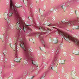 Pound A Metre Per Metre Per Metre Oriental Gold Foil Printed Cotton - 55" Wide (Pink Swan)