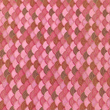 Pound A Metre Per Metre Per Metre Oriental Gold Foil Printed Cotton - 55" Wide (Pink Waves)