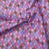 Pound A Metre Per Metre Per Metre Oriental Gold Foil Printed Cotton - 55" Wide (Purple Waves)