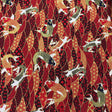 Pound A Metre Per Metre Per Metre Oriental Gold Foil Printed Cotton - 55" Wide (Red Fish)