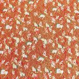 Pound A Metre Per Metre Per Metre Oriental Gold Foil Printed Cotton - 55" Wide (Red Swan)